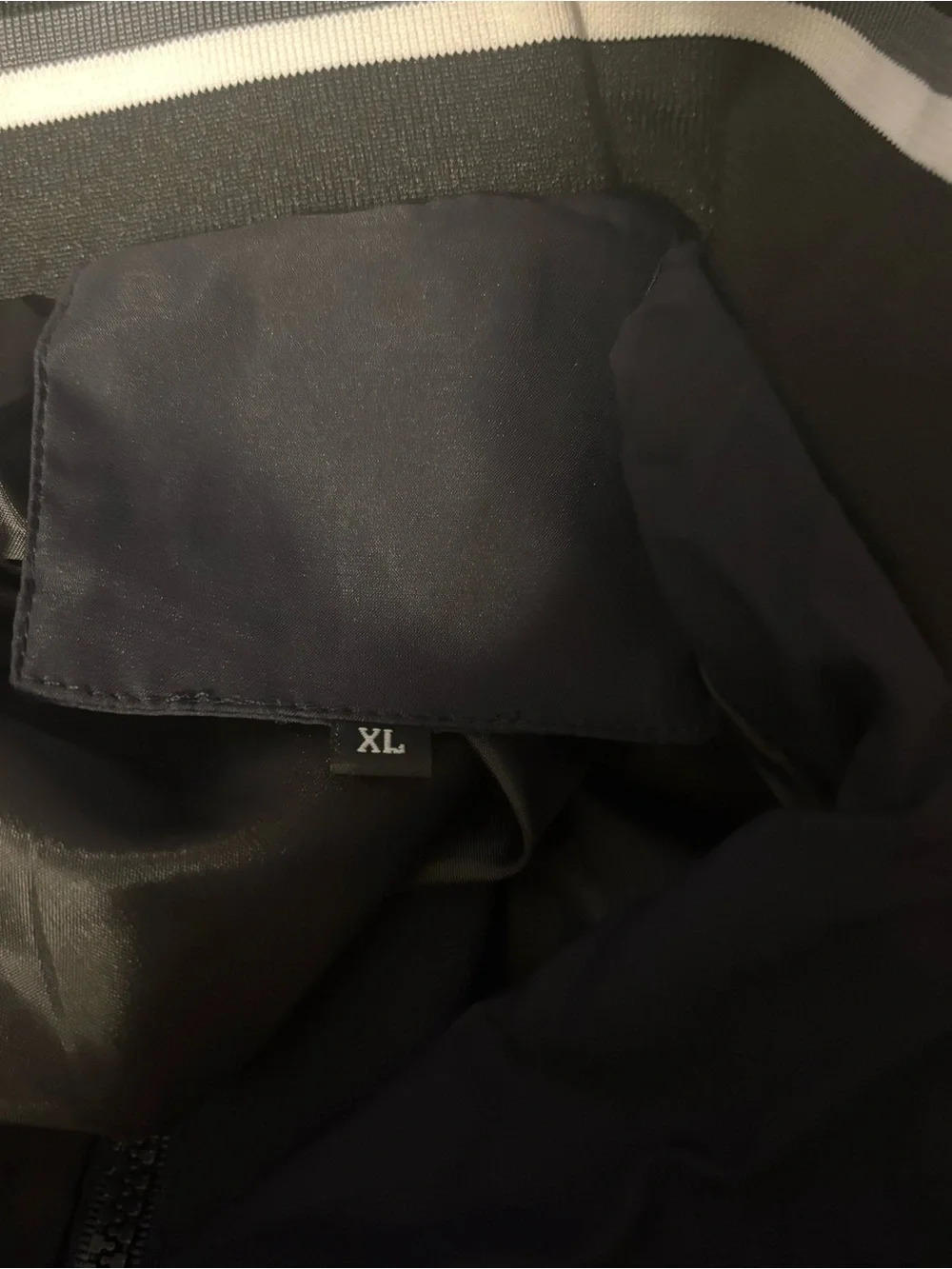 Men's Black Bomber Jacket with Contrast Stripe Trim